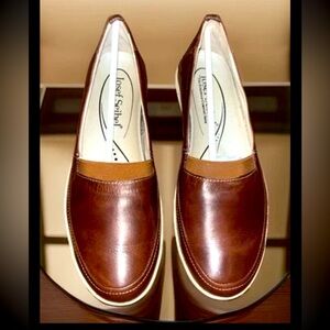 Josef Seibel Full Grain Leather Closed Toe Slip On Loafers Shoes W/Elastic Band